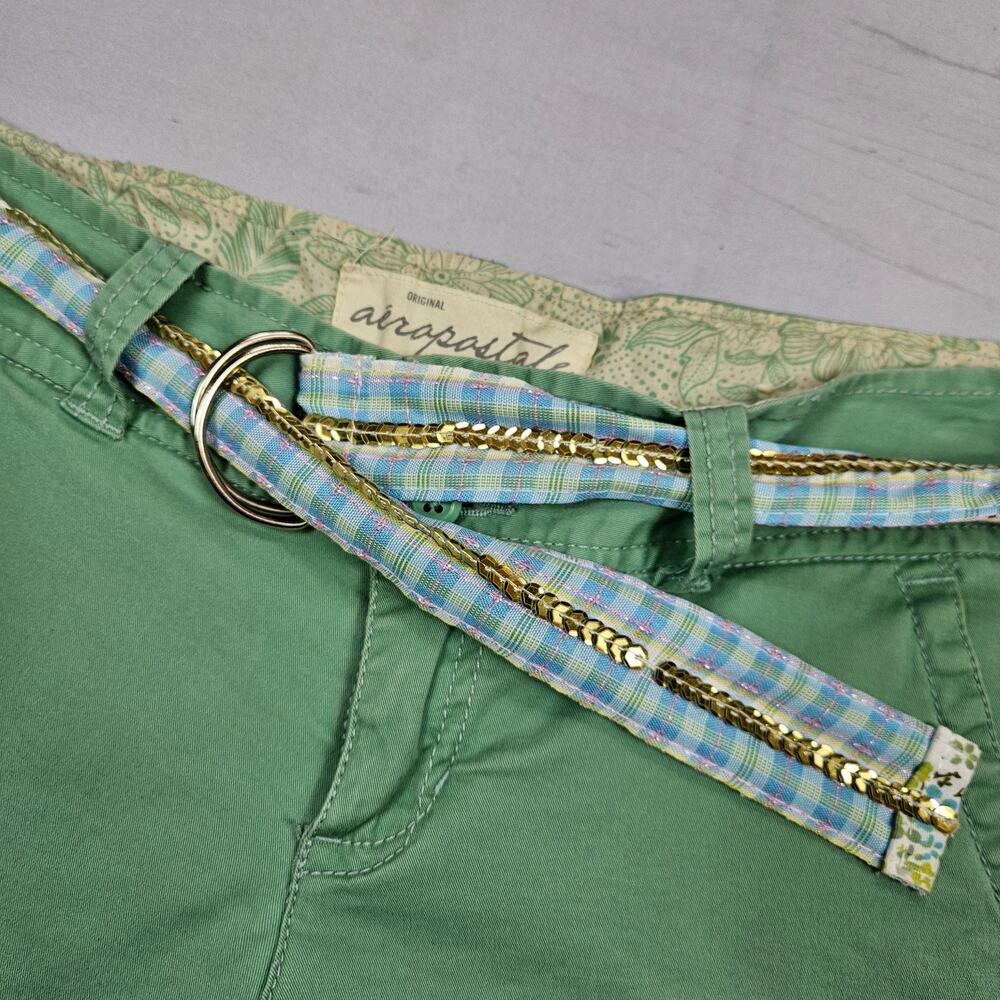 Y2k Aeropostale Bermuda Shorts Low-Rise Reversible Belt - Size 4 - Picture 5 of 8